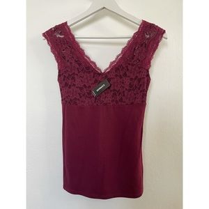 Express Lace Top Plum